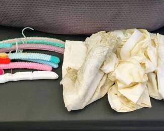 JB244Edwardian Cotton Antique Clothes and hangers