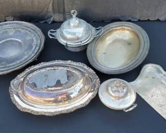 JB210Silverplate Platters And More 
