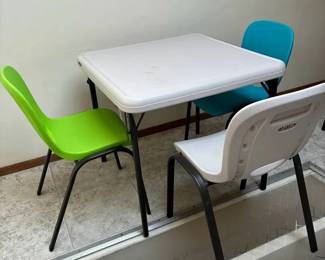 JB194Childrens Folding Table 3 Three Stackable Chairs