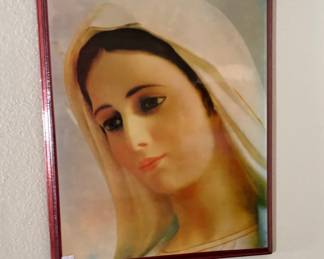 Framed portrait of the Virgin Mary