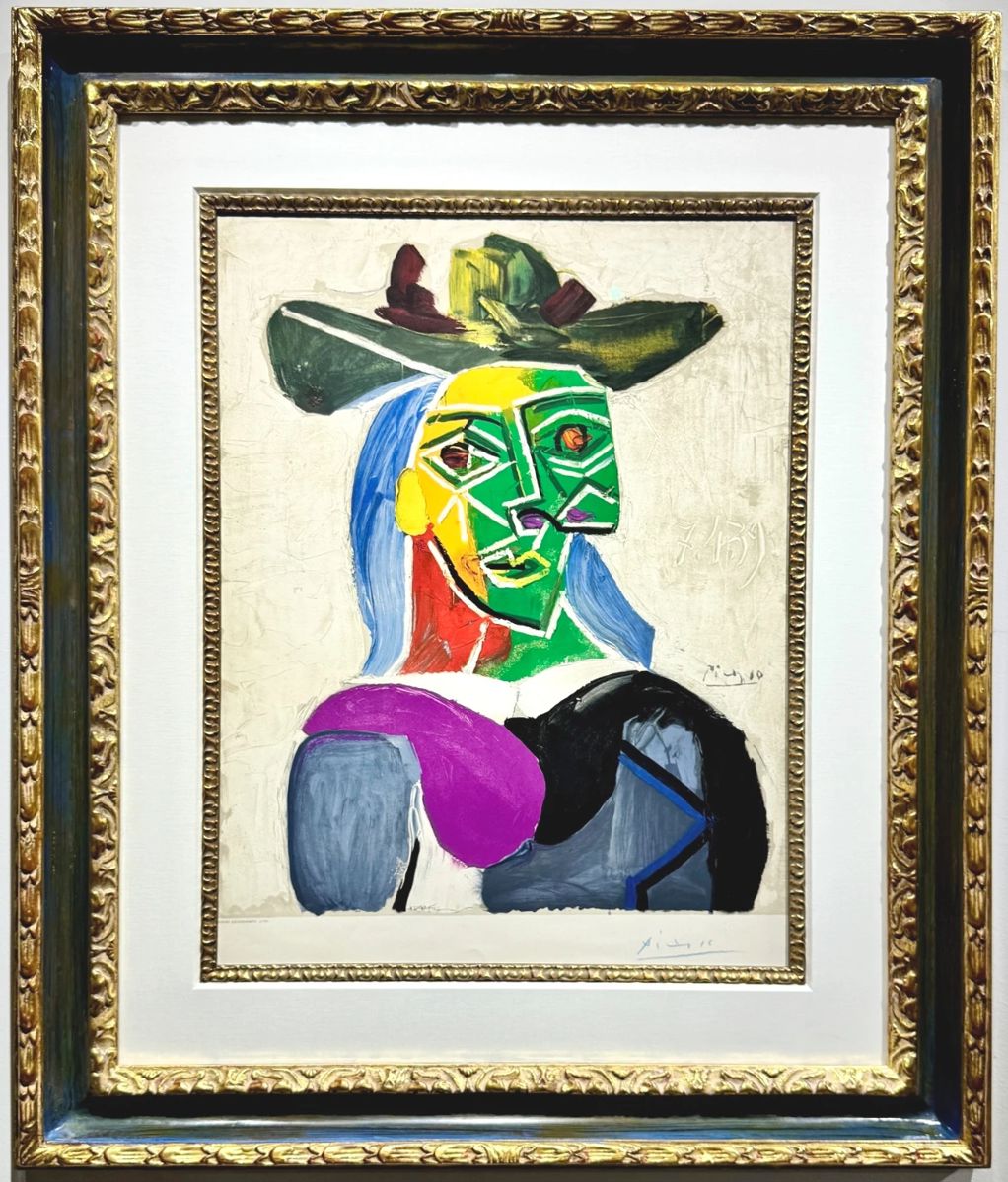 Lot 259 Pablo Picasso Tete de Femme au chapeau Color Lithograph
