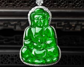 Lot 8084 Jadeite Jade Imperial Green Color GIA Certified