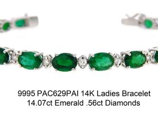 Lot 9995 Emerald Diamond Bracelet