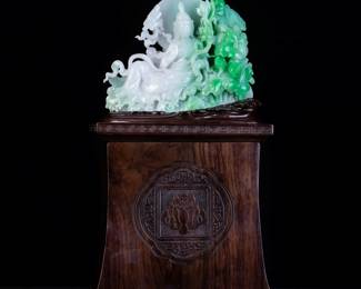 Lot JD816 Jadeite Jade Kwan Yin Carving
