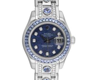 Lot 255 Rolex Masterpiece with Blue Sapphire Diamonds