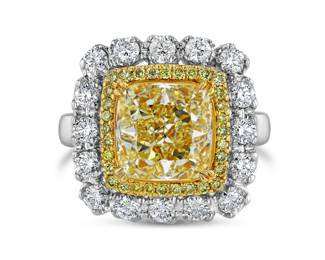 Lot 9828 Fancy Yellow Diamond Ring GIA Certified