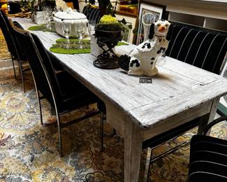 Nine foot linen table