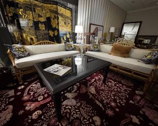 Pair Vintage Bamboo Sofa's