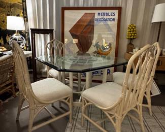 Set of Four Bamboo Dining Chairs 