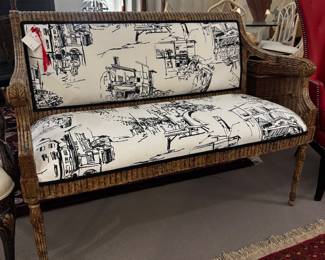 Bench with French City Toile