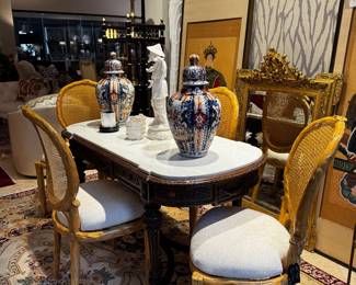 Faux Bois Dining Chairs x 4