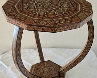 Highly detailed inlaid side table made in Syria