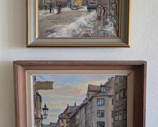 Kaj Molter (1903-1981) original oils - Street scenes of Copenhagen