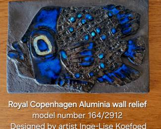 Royal Copenhagen Aluminia wall relief, designed by Inge-Lise Koefoed in the 1960s