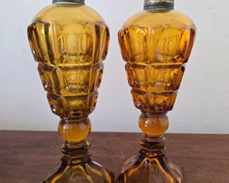 Antique whale oil lamps