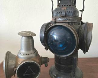 Antique railroad lanterns