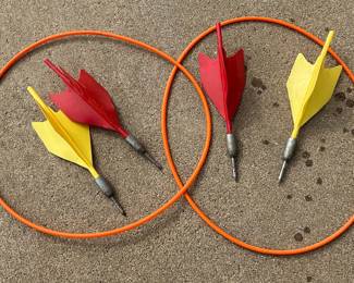 Vintage Lawn Darts Set with Orange Rings