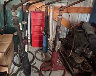 Vintage Automotive Steering Columns with Steering Wheels