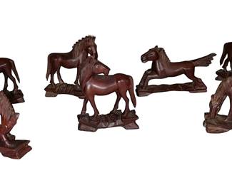 Wooden vintage horses