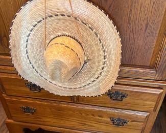 Wide brimmed straw hat