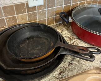 Cast iron frying pans