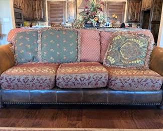 King Hickory Julianna Leather Fabric Sofa