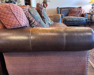 King Hickory Julianna Leather Fabric Sofa