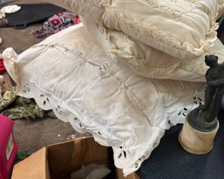 Lace covered pillows 