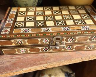 Moroccan with MOP inlay and chess players