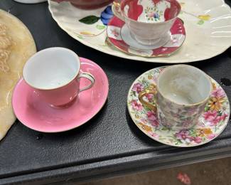 Bone china cups and saucers