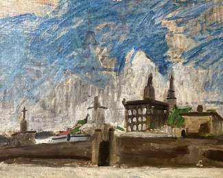 Saint Louis Cenetary by New Orleans artist Myron Lechay from  Spanierman Gallery 