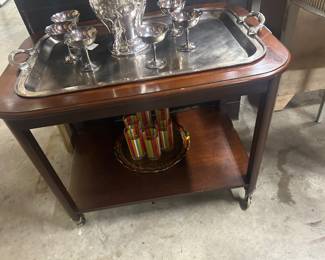 Trolley with tray inset