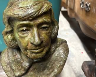 Golda Meier(?) bronze bust