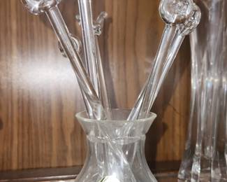Waterford crystal vase and drink stirs