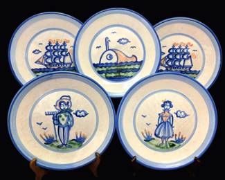 Five M.A. Hadley 11 Dinner Plates