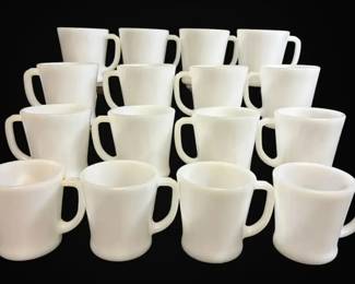 16 FireKing Milk Glass Mugs