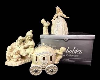 Two Snowbabies Figurines Limited Edition Have A Ball And Nice To Meet You Little One