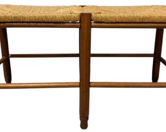 Woven Rush Wood Bench