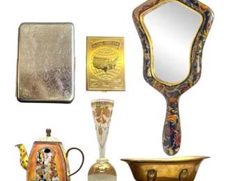 Crystal Vase, Kelvin Chen Mini Teapot  Vanity Items