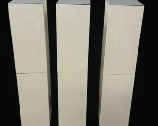 Three Crate  Barrel Metal 33 Tall Cabinets