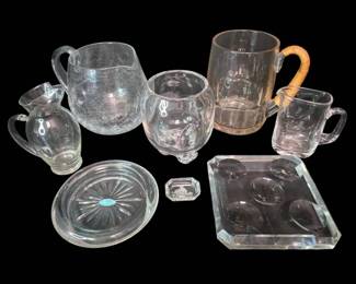 Glass Pitchers, Ashtrays,  More