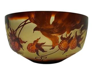 Emile Galle Art Nouveau Cameo Glass Bowl