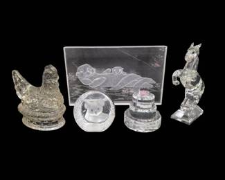 Acrylic Otter Paperweight Signed Ray Billings 87, Koala Paperweight Signef,  More