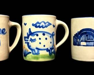 3 M.A. Hadley Stoneware Mugs