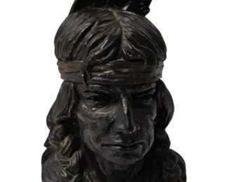 Chalkware Plaster Indian Bust