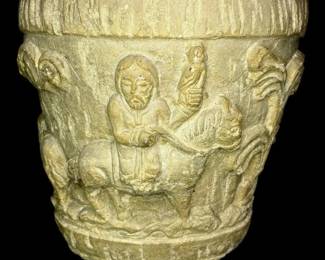 Carved Relief Stone Planter