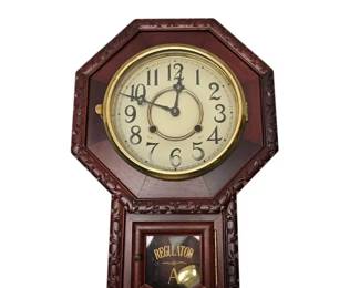 Regulator A Carved Wood Wall Clock  No Key
