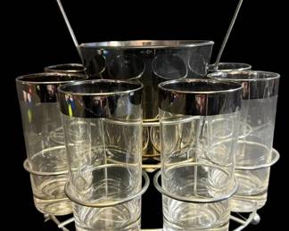 MCM Silver Fade Bar Set with Caddy