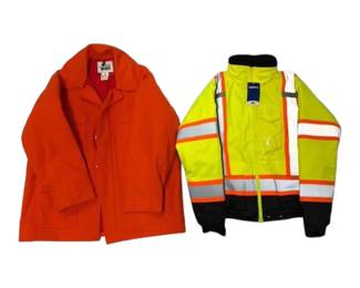 Orange Woolrich Jacket and High  Visibility Coat