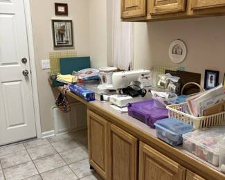 Sewing supplies, sewing machine